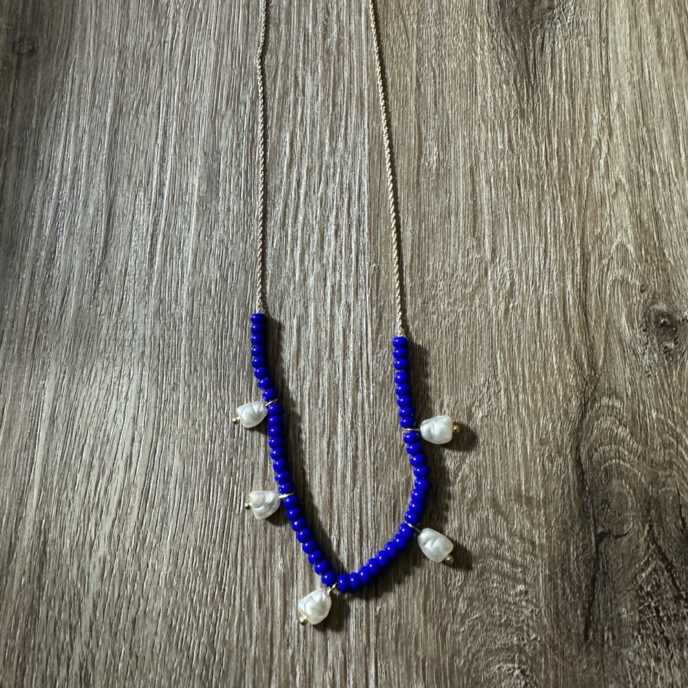 Alex and ani Blue and White Beaded Necklace